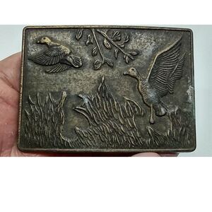 Duck Pond Foliage Vintage Belt Buckle